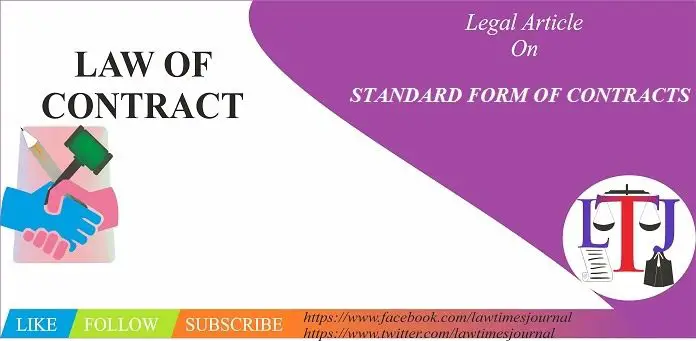 standard form of contract standard form of contract